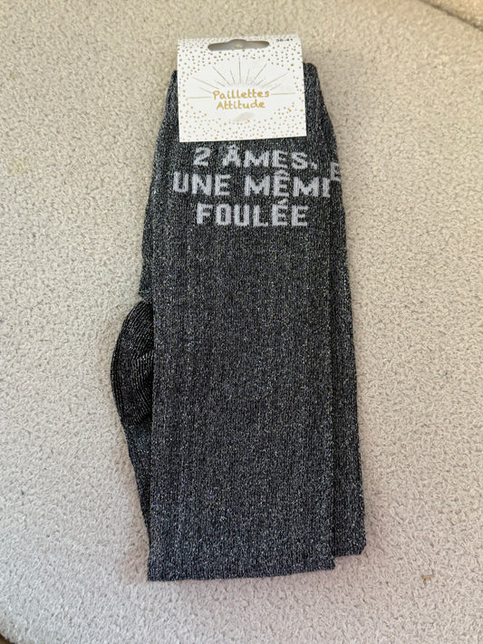 Chaussettes Paillettes "2 Âmes, une même foulée"