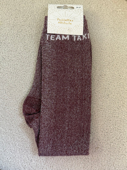 Chaussettes Paillettes "Team Taxi"