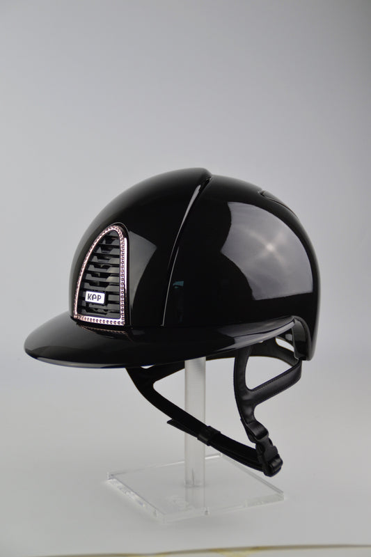 Casque KEP cromo 2.0 Edition limitée Padova Shine Black Visière polo crystals goldrose