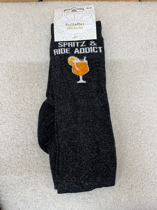 Chaussettes Paillettes "Spritz & Ride addict"