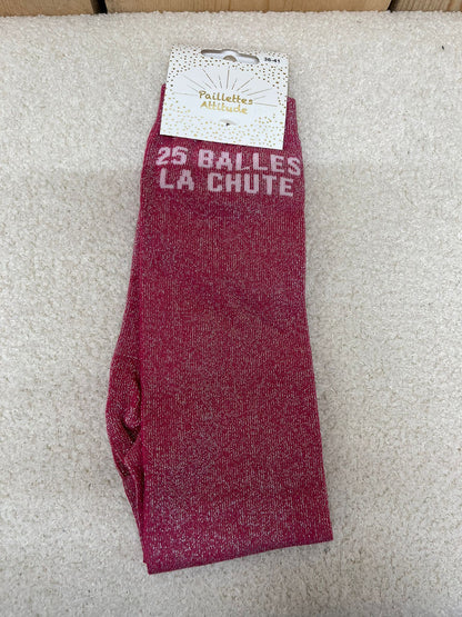 Chaussettes Paillettes "25 balles la chute"