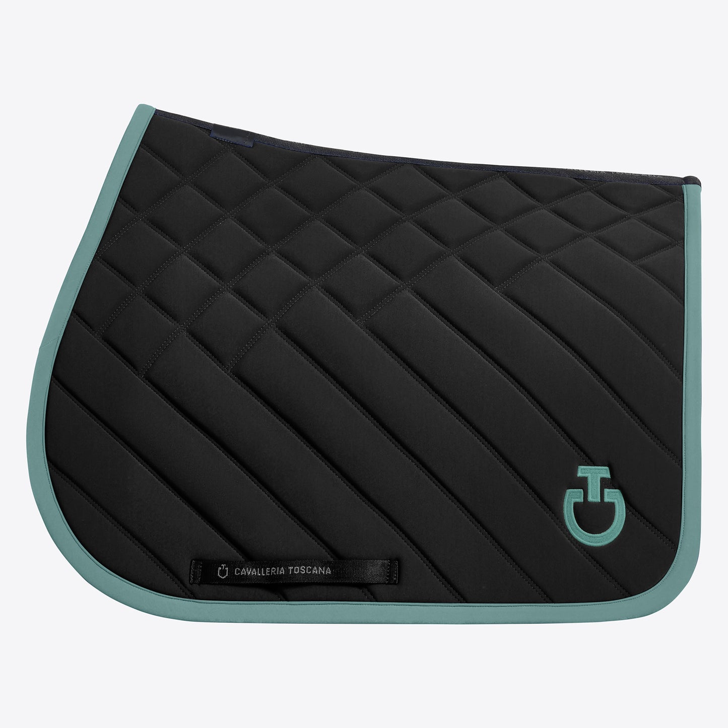 Tapis Cavalleria Toscana " Diamond and Lines" - Noir/Mint Green