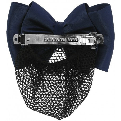 Résille barette "Strass" - argent/marine