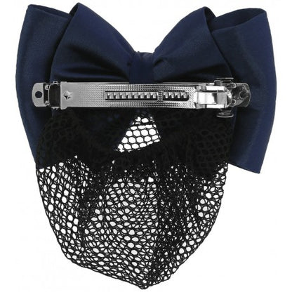 Résille barette "Strass" - argent/marine