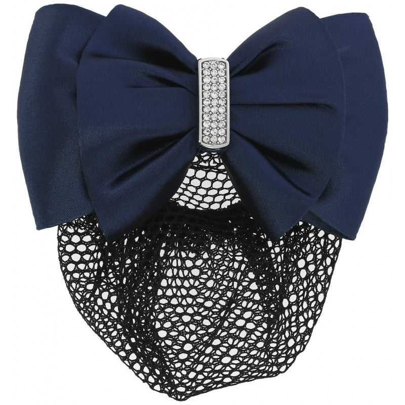 Résille barette "Strass" - argent/marine