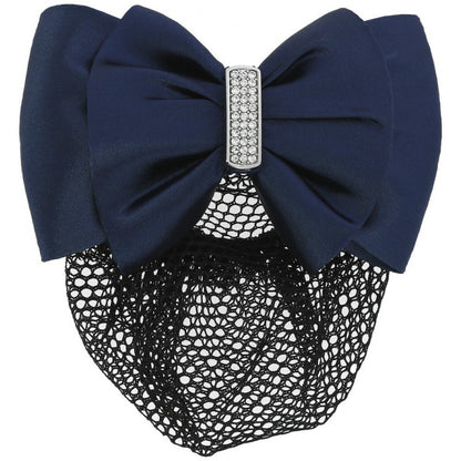 Résille barette "Strass" - argent/marine