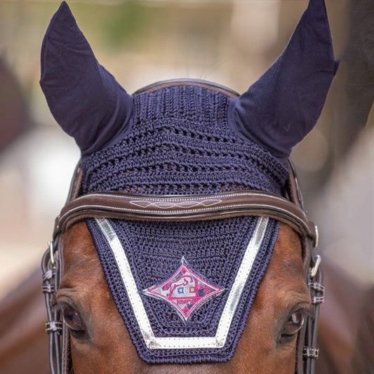 Bonnet Jump'in "Ecusson" - Marine / Fushia Lurex argent