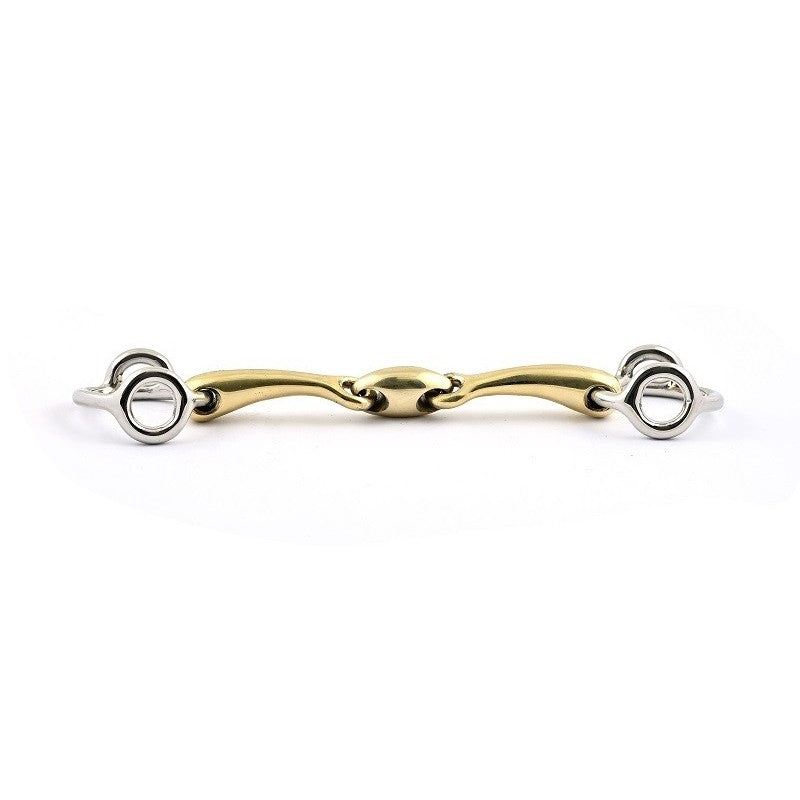 Mors de filet de bride releveur double brisure- Jump'in