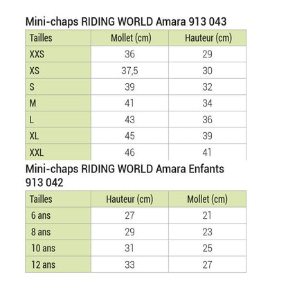 Mini chaps Riding World "Amara"