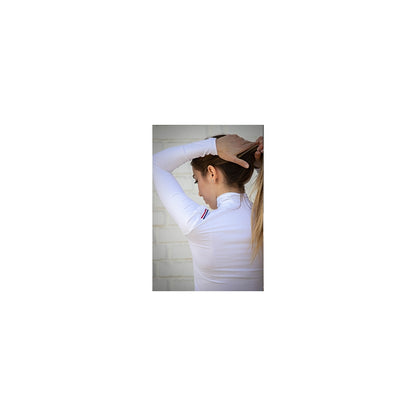 Polo de Concours Bruges Blanc & Galon Tricolore - Enfant